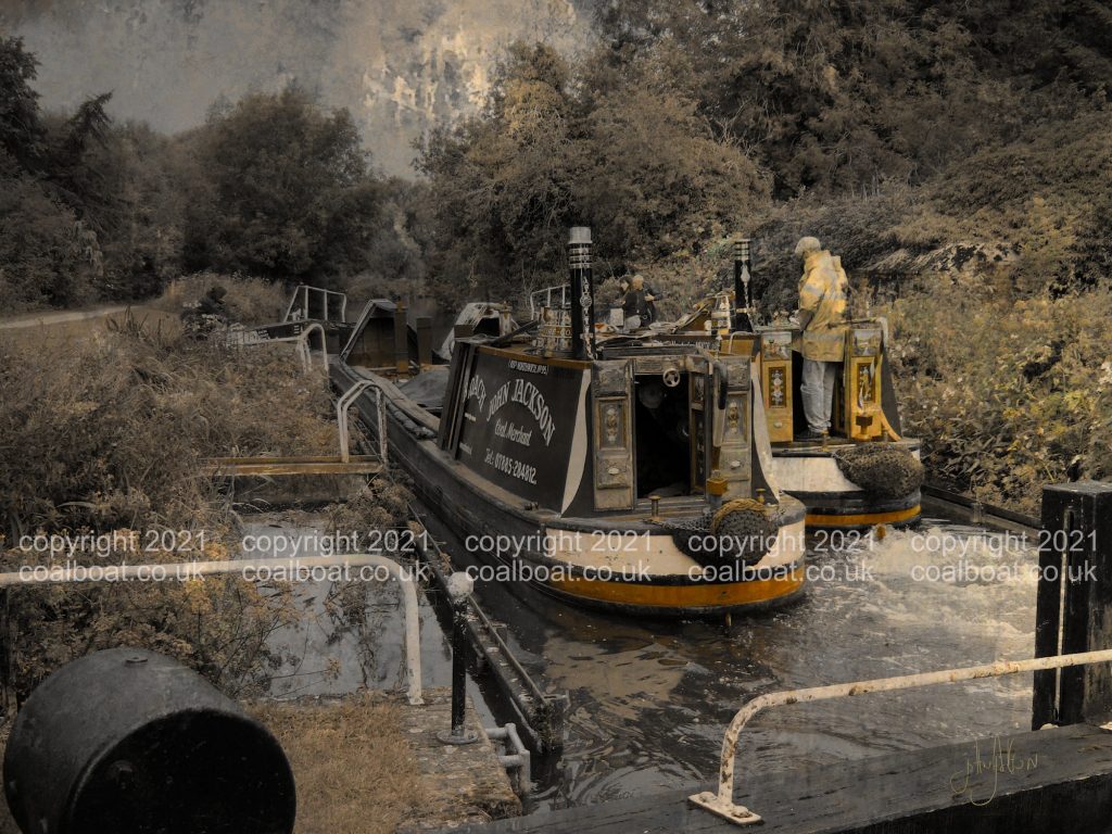 Coal boats at Garston Lock
